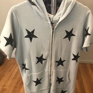 Blue star fleece Romper
